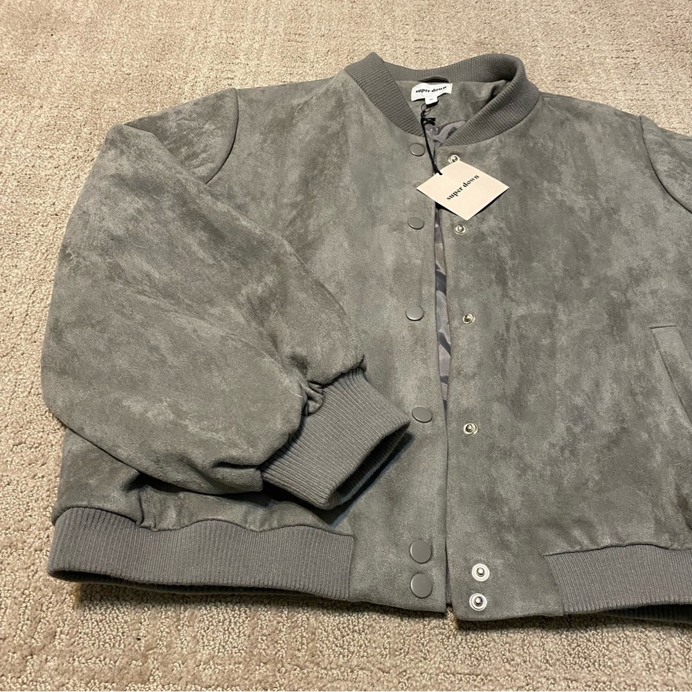 NWT {superdown} Emily Button Up Bomber Jacket ~ Size Medium - Picture 4 of 16